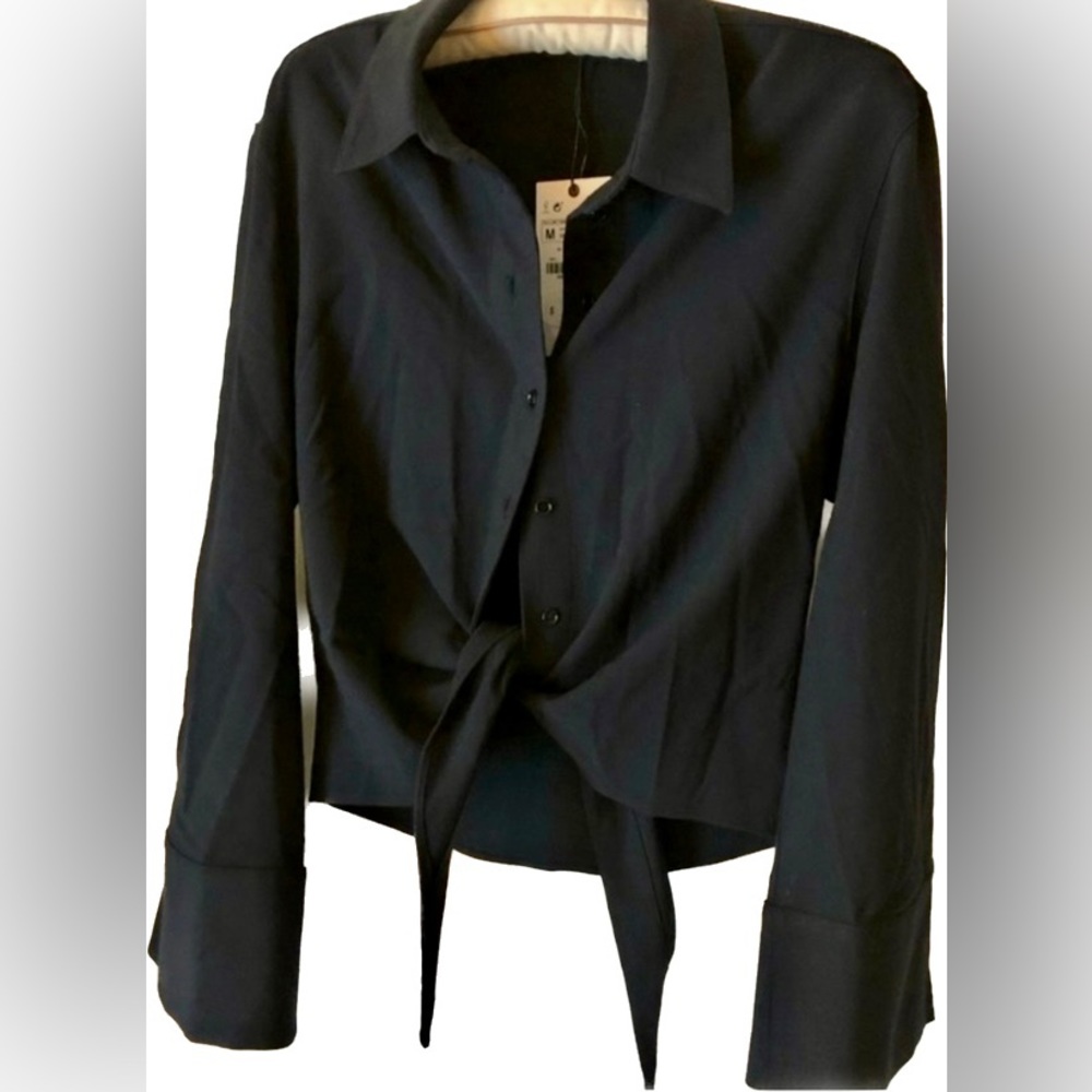 NWT Zara tie front top